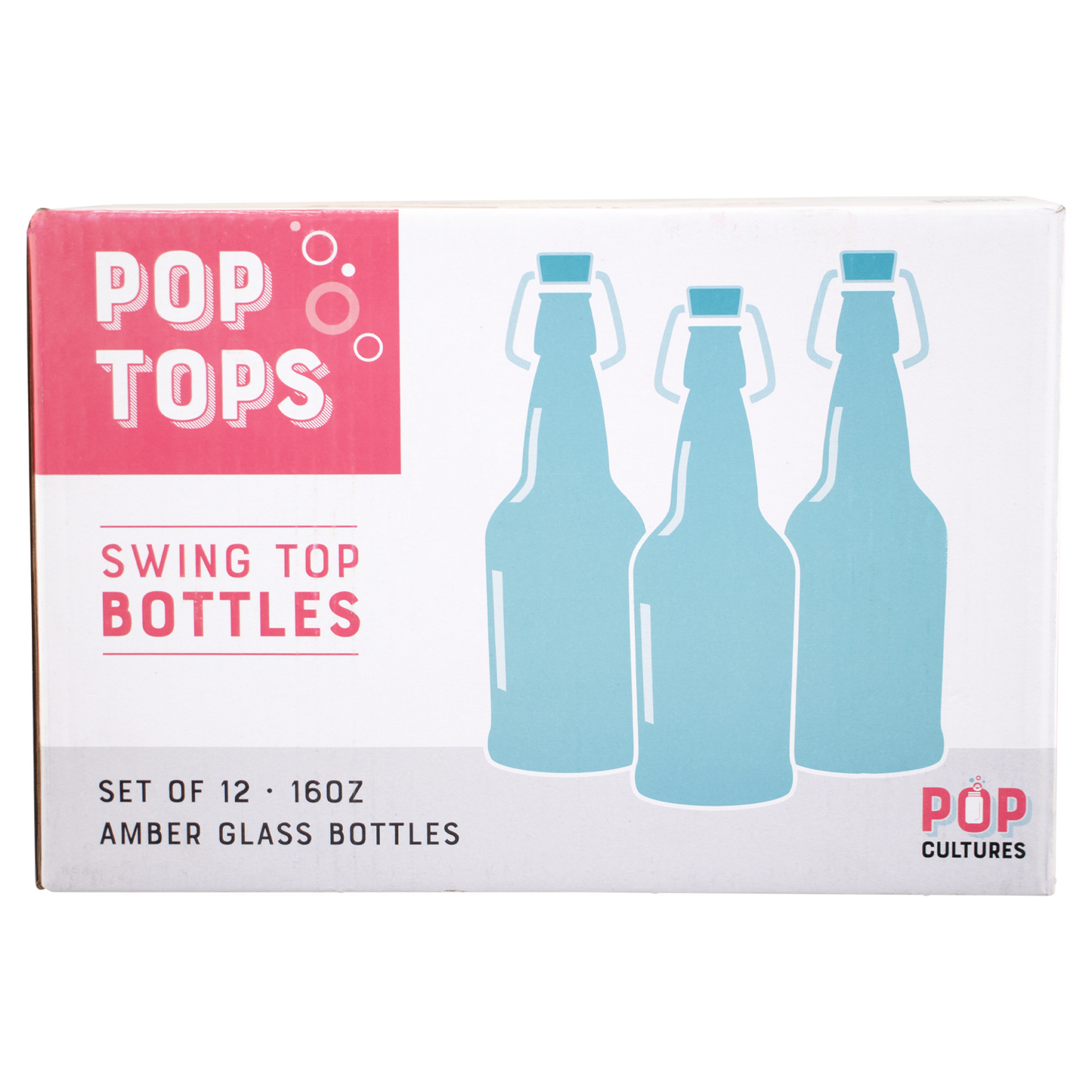 PopTops™ Swing Top Bottles | 16 oz | Case of 12