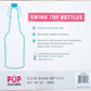 PopTops Bottles - 16 oz Clear Swing Top (Qty 12)