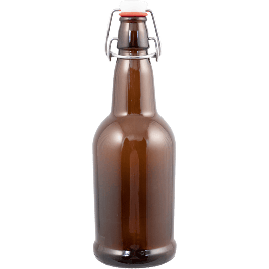 PopTops Bottles - 16 oz Amber Swing Top (Qty 12)